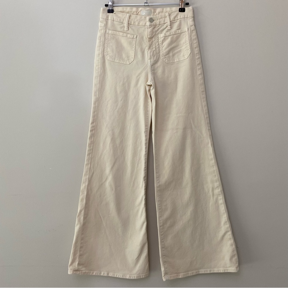 MOTHER wide leg flare jeans EUC/ sz 25 Cream color